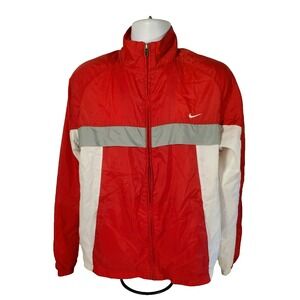 NIKE The Athletic Dept. Red/ White/‎ Gray Windbreaker Jacket Size Large